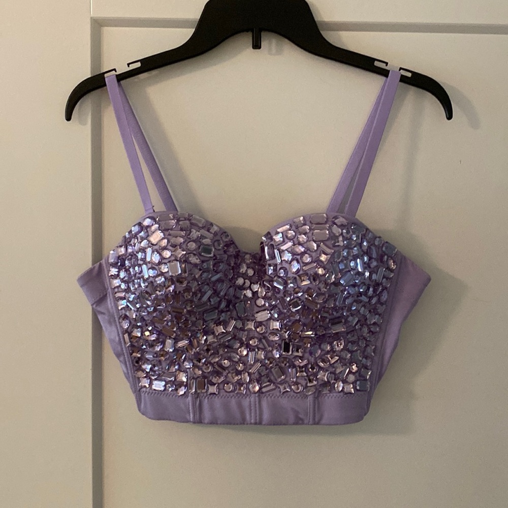 Lavender cropped sequin top | perfect condition, worn once for the Eras tour 💎